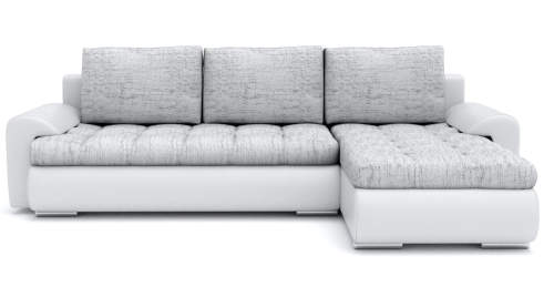 Moderní bílá rohová rozkládací sedací souprava do obývacího pokoje